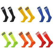 SPRING PARK Adults Children Striped Soccer Socks, Long Tube Socks Knee High Athletic Socks