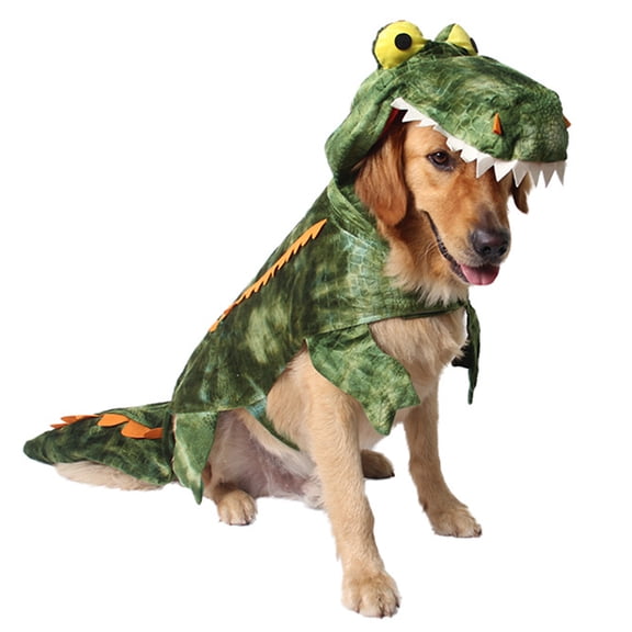 SPRING PARK Alligator Dog Costume Halloween Dog Crocodile Costume Hoodie Coats Pets Jumpsuits