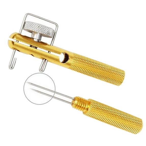 SPRING PARK Aluminum Alloy Manual Fishing Hook Tier Double-Headed Needle Knots Tie Fishing Line Knotter Fishhook Tie Device Fly Tying Tool