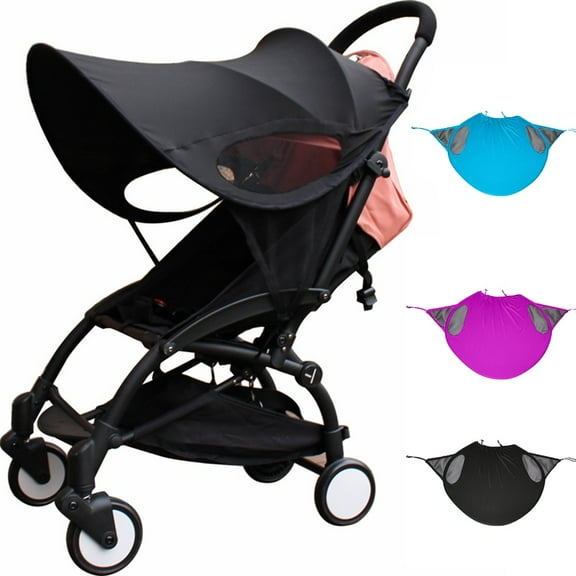 SPRING PARK Anti-UV Stroller Cover Sun Shade Canopy, Windproof & Adjustable, Unisex, Black