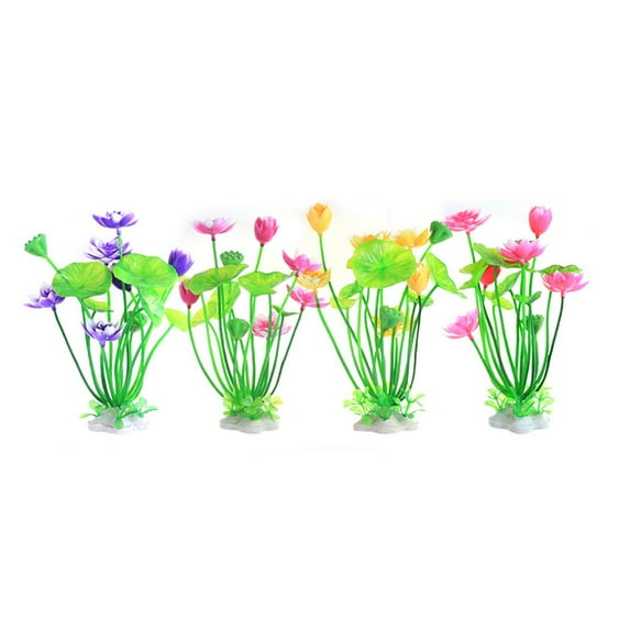 SPRING PARK Aquarium Lotus Flower Plants/Grass Fish Tank Decoration Artificial Accessories