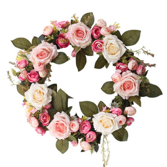 SPRING PARK Artificial Flower Wreath Door Window Wall Hanging Summer Garland Decor