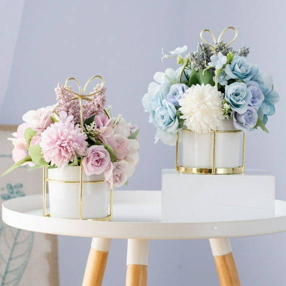 SPRING PARK Artificial Flowers,1Bouquest Artificial Flower DIY Bridal Wedding Party Home Festival Decoration-for DIY Wedding Bouquets Centerpieces Home Flower Decorations