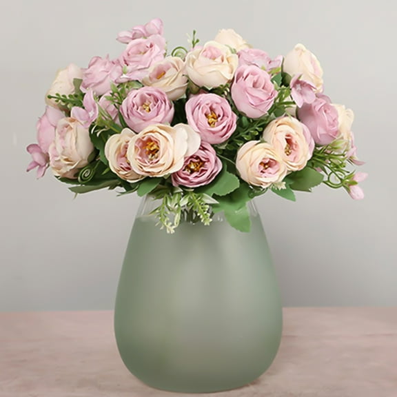 SPRING PARK Artificial Flowers Rose, Silk Roses Bridal Wedding Bouquet Decoration Home Office Party Decor