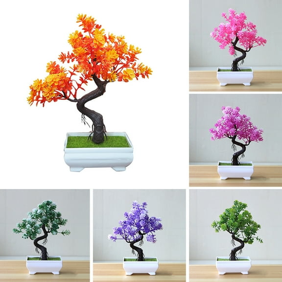 SPRING PARK Artificial Green Bonsai Tree in Pot Table Artificial Plant Desk Decoration for Office/Home