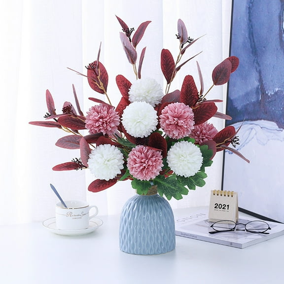 SPRING PARK Artificial Mediterranean Flowers Bouquet Silk Flowers for Home Bridal Wedding Party Festival Decor