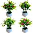 thumbnail image 1 of SPRING PARK Artificial Pot Flowers Potted Fake Flower Arrangements Small Faux Flower in Pots for Home Farmhouse Office Windowsill Table Centerpieces Shelf Decor, 1 of 7