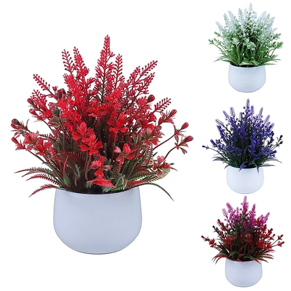SPRING PARK Artificial Potted Plant Lavender Ornament In Pot for Home Wedding Decor