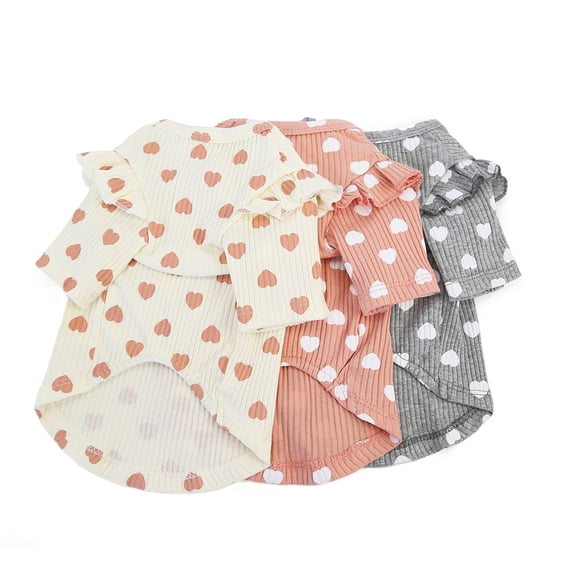 SPRING PARK Autumn Small Dog Shirts Cotton Pet T Shirt Cute Print Puppy Vest Clothes Undershirt for Pet