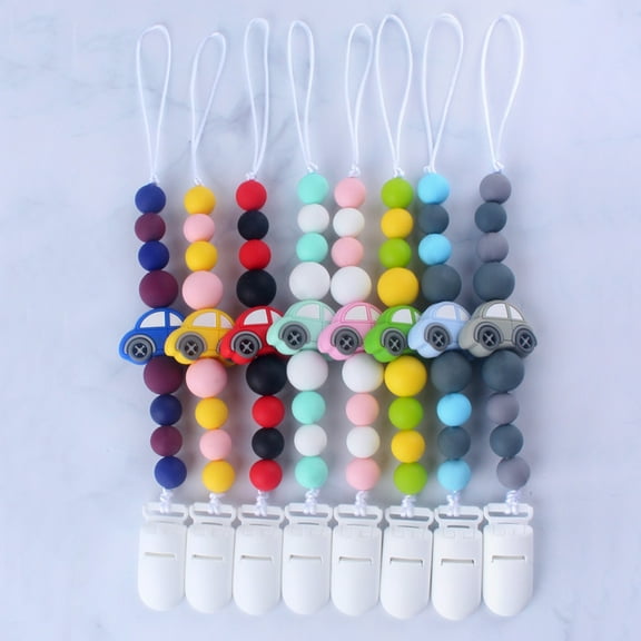 SPRING PARK Baby Car Teething Soother Beads Dummy Pacifier Clip Holder Soother Chain Baby Teething Toys
