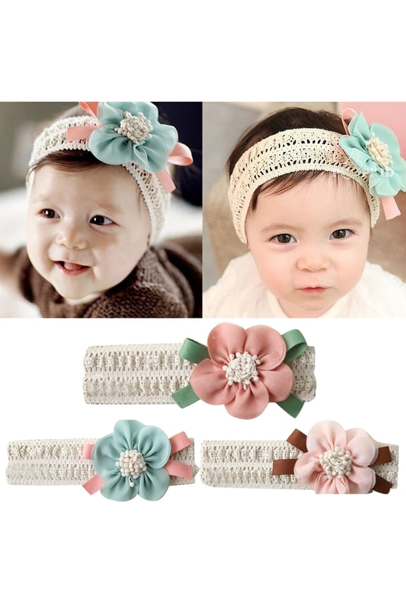 Baby Girl Cute Headband Headwraps Knitted Wide Bows Hair Band Holder
