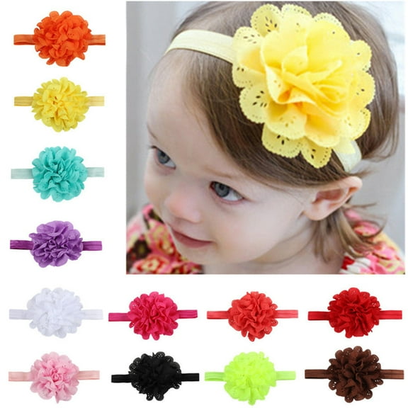SPRING PARK Baby Girl Infant Toddler Linen Elastic Bow Hairband Headband Head Band Hair Clip
