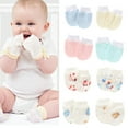 thumbnail image 1 of SPRING PARK Baby No-Scratch Protective Cotton Newborn Baby infant No Scratch Mittens Gloves, 1 of 8