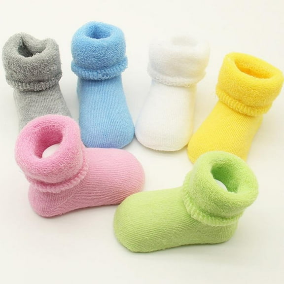 SPRING PARK Baby Toddler Cotton Boots Socks Warm Soft Winter Solid Color Casual Crew Socks