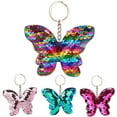 thumbnail image 1 of SPRING PARK Bag Decor Butterfly Ring Glitter Sequins Keychain Handbag Pendant Holder Gift, 1 of 7