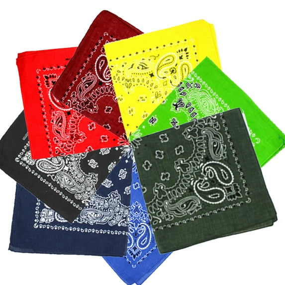 SPRING PARK Bandana for Women & Men Cotton Paisley Headbands Cowboy Bandana Balaclavas Square Scarf Ideal For Hip Hop Cycling Handkerchief DIY Face Scarf and Suitable for Dogs