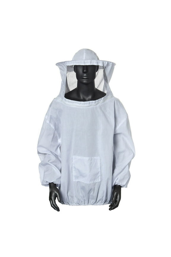 Beekeeping Protective Jacket Beekeeper Jackets Suit Beekeeping Smock Jacket Hood Men Women Bee Keeping Clothing Body Keeping Protective Gear with Fencing Veil Hood
