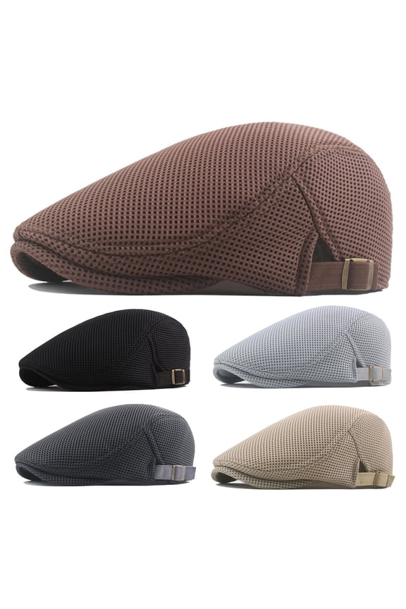 Beret Flat Newsboy Hat Adjustable Irish Cabbie Gatsby Cap Washable Men Beret Cap for Daily