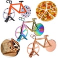 thumbnail image 1 of SPRING PARK Bicycle Pizza Cutter Dual Non stick Stainless Steel Bike Wheel Knife Slicer Tool, 1 of 6