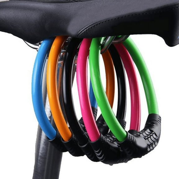 SPRING PARK Bike Cable Lock, 5 Digit Security Resettable Combination Coiling Cable Bike Locks Without Mounting Bracket