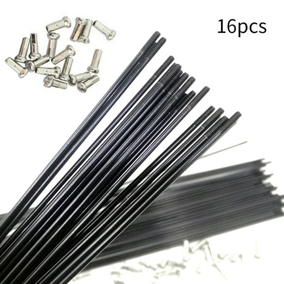 SPRING PARK Bike Steel Spokes, Bend Mountain Bicycle Spokes with Caps 16Pcs 251mm-269mm