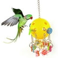 thumbnail image 1 of SPRING PARK Bird Chew Toy Plastic Hollow Ball Flower Shape Hanging Ringer Bell Colorful Swing Cage Toy for Small Medium Parrot Parakeet Conure Cockatiel Finch Cage Accessories, 1 of 6