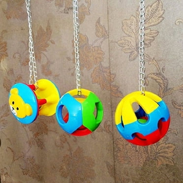SPRING PARK Bird Toys for Large Birds Parrot Plastic Chew Ball Chain Cage Bite Toys African Grey Macaws Cockatoos