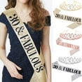 thumbnail image 1 of SPRING PARK Birthday Sash Rhinestone Tiara Crown Set for Party Supplies Decorations, 1 of 7