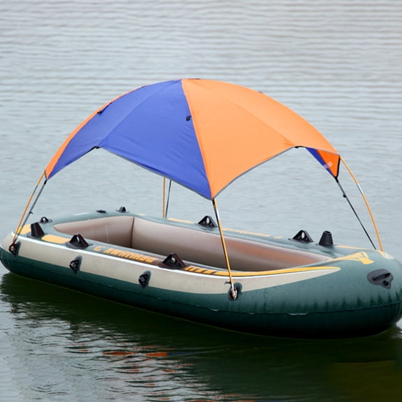 SPRING PARK Boat Sun Shade Shelter, Lightweight Folding Inflatables Boat Awning Top Cover Fishing Tent with D-Shape Buckles for Camping Fishing