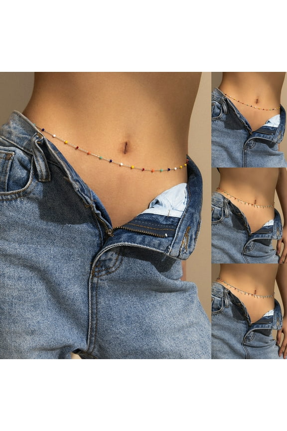 Bohemian Beads Chain for Women Girls Adjustable Waist Beads Belly Chain Body Chain Trendy Jewelry