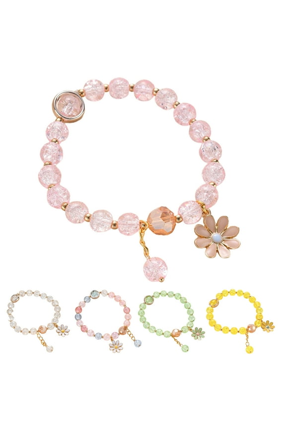 Bracelet Bangle jewelry glass beads gifts for girls Glass Flower accessory
