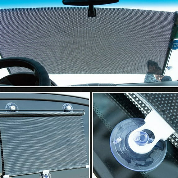 SPRING PARK Car Front Windshield Sun Shade Suction Cup Anti-UV Heat Block Cover Protector