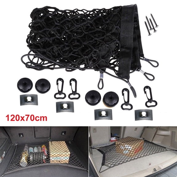 SPRING PARK Car SUV Rear Trunk Boot Floor Cargo Luggage Net Elastic Mesh Storage Fixed Set