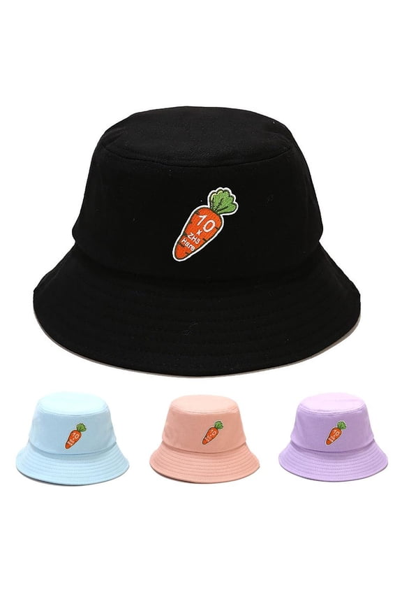 Cartoon Carrot Pattern Fisherman Hat Sun Hat Bucket Hat Hat for Men or Women
