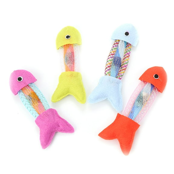 SPRING PARK Cartoon Fish Cat Toy with Catnip, Bouncing Fish Toy, Interactive Cat Toy