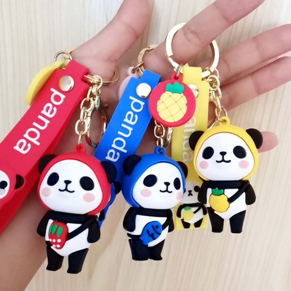 SPRING PARK Cartoon Panda Doll Keychain Key Ring Handbag Bag Charm Car Cell Phone Decor Ornament