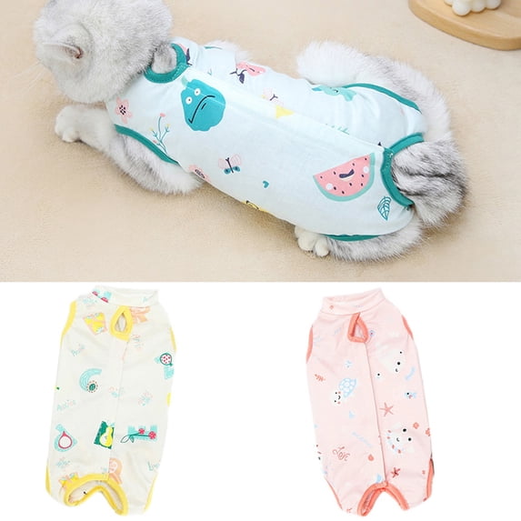 SPRING PARK Cat Recovery Suit Cat Surgery Recovery Suit Cat Clothes for Abdominal Wounds or Weaning Clothes Polyester Breathable for Daily Life