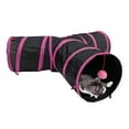 thumbnail image 1 of SPRING PARK Cat Tunnel, Y/T Shape 3 Way Cat Tube Kitty Tunnel, Cat Pet Tunnel Toys with Peek Hole and Toy Ball, Small pet Tunnel for Kitty, Puppy, Rabbit, 1 of 7