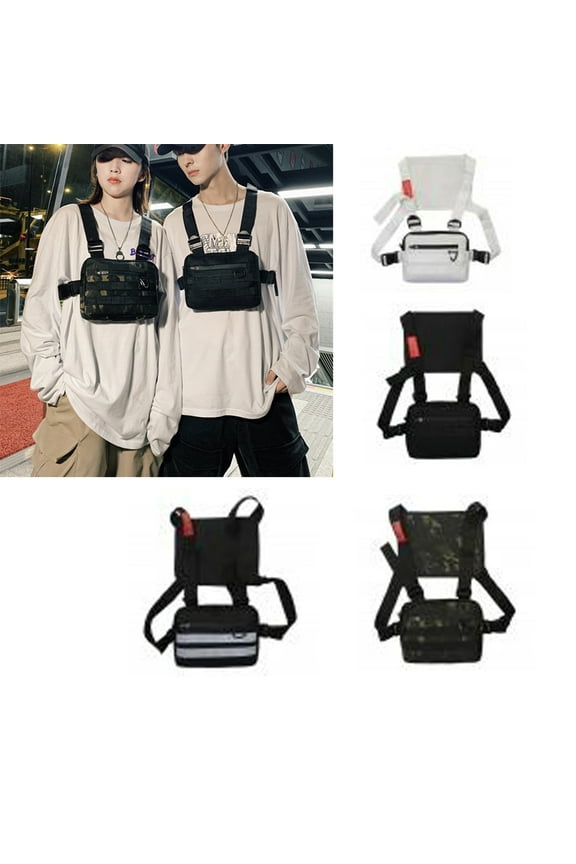 Chest Rig Bag Adjustable Shoulder Pack Walkie Talkie Harness Radio Holster Holder for Men Women