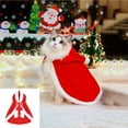 thumbnail image 1 of SPRING PARK Christmas Cat Dog Costume Pet Cape, Cat Cloak with Xmas Hat, Soft and Thick Red Cotton Apparel for Cats and Puppy, Funny Christmas Pet Dress Up, 1 of 7