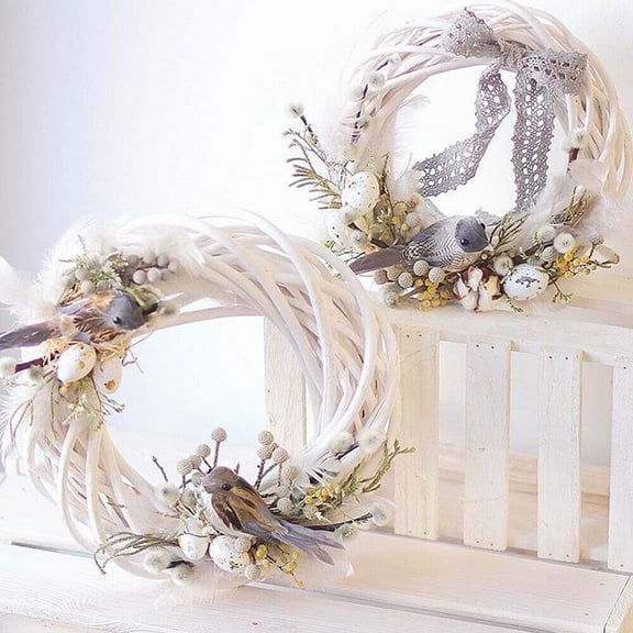 SPRING PARK Christmas Wreath, Natural Rattan Grapevine Decoration for DIY Craft