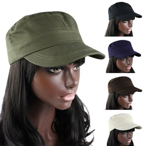 SPRING PARK Classic Women Men Unisex Adjustable Plain Vintage Army Military Cadet Style Cap Casual Outdoor Hat