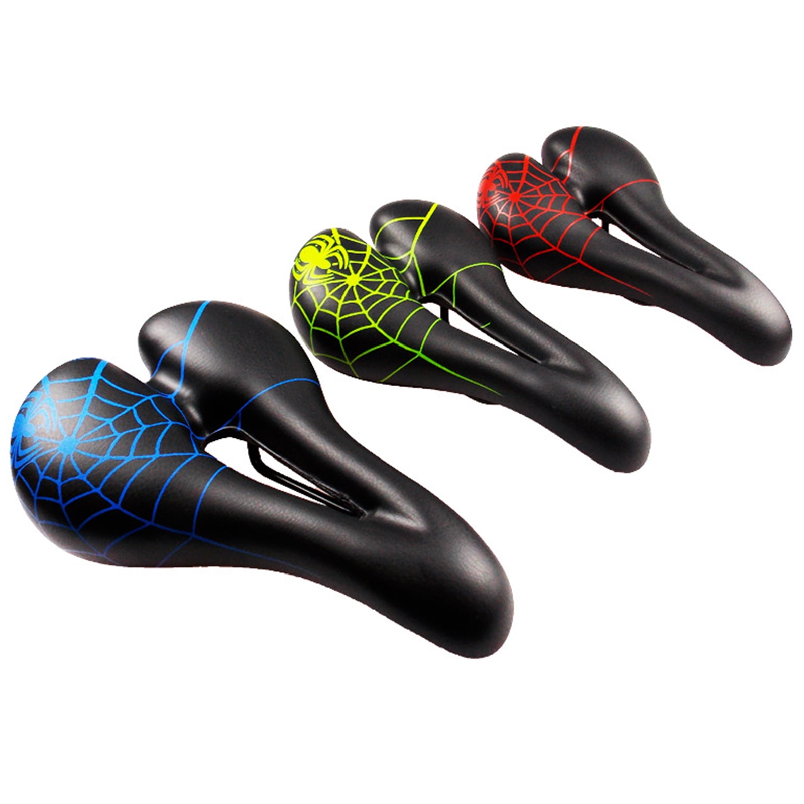 SPRING PARK Comfort Bicycle Seat Shock Absorbing Spider Net Pattern Hollow Bike Saddle Seat Ergonomic Design Saddle Replacement Bike Seat