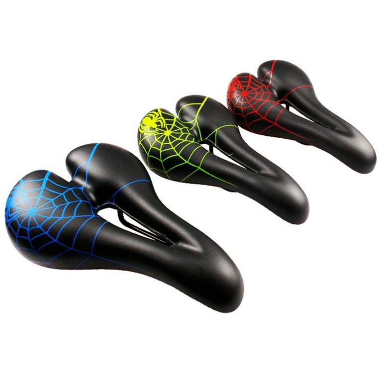 SPRING PARK Comfort Bicycle Seat Shock Absorbing Spider Net Pattern Hollow Bike Saddle Seat Ergonomic Design Saddle Replacement Bike Seat Walmart