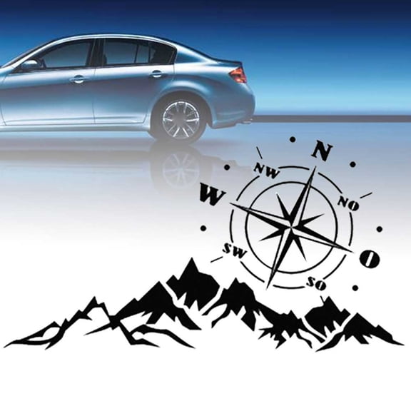 SPRING PARK Compass Mountains Car-Styling SUV Off-road Reflective Decals Sticker Decoration