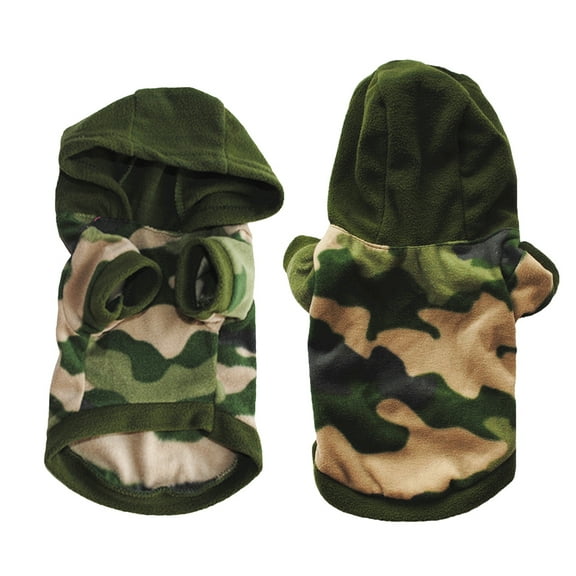 SPRING PARK Cool Dog Cat Coat Small Pet Camouflage Resistance to Dirty Hoodie Puppy Clothes Warm