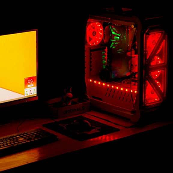 SPRING PARK Cooling Fan Ultra Silent Anti-vibration 15 Lights Round Computer Cooling Fan for Computer