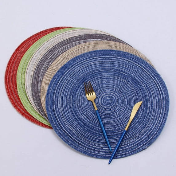 SPRING PARK Cotton Yarn Round Table Mat Hand-Made Non-Slip Hot-Insulation Placemats