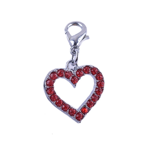 SPRING PARK Couture Designer Fancy Bling Rhinestone Alloy Heart Pet Cat Dog Necklace Collar Charm Pendant Jewelry