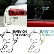 SPRING PARK Cute Baby on Board Car SUV Vehicle Reflective Warning Sign Decals Sticker Decor
